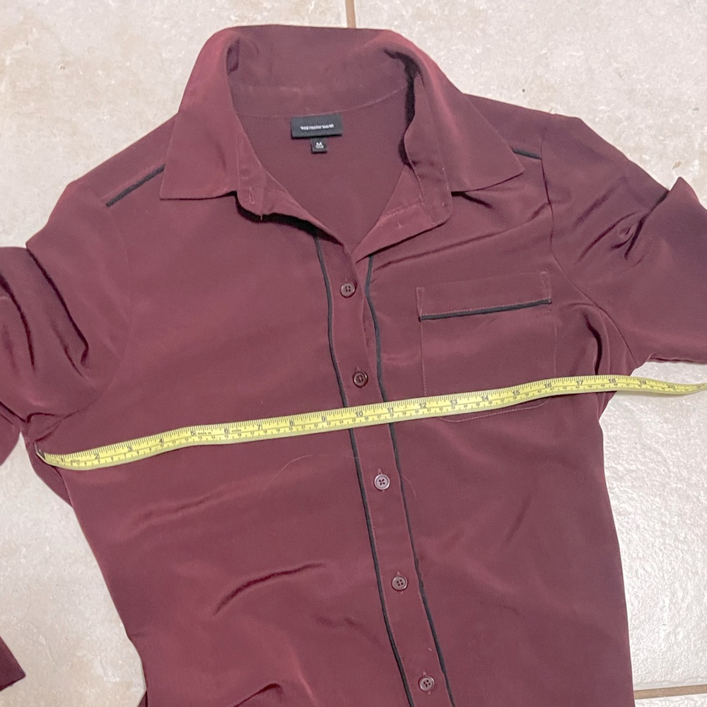 WHO WHAT WEAR BURGUNDY BUTTON DOWN DRESS - Picture 11 of 12